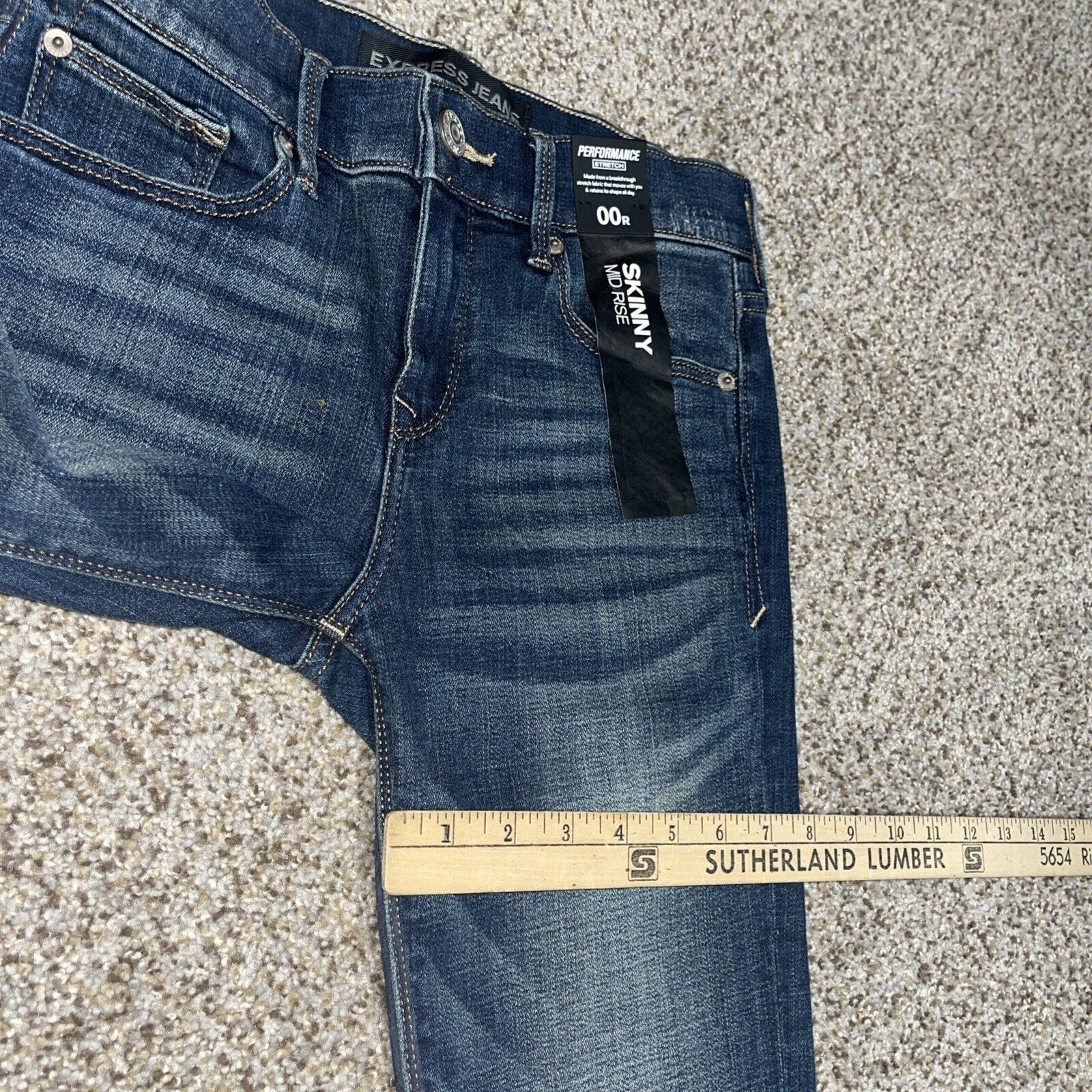 Express Jeans Performance Stretch Skinny Mid Rise 00R (26x33) NEW - View 13