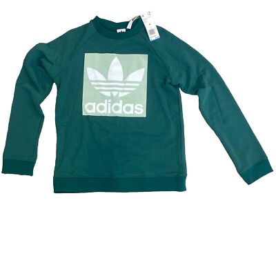 Adidas Trefoil Noble Originals Pullover Hoodie Women’s M Green Crewneck  New!!