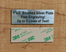 Custom Engraved 1x3 Brushed Silver Nameplate Tag Sign Plaque Data