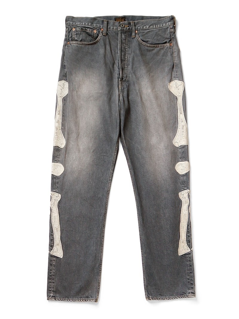 ASK availability First) Kapital black bone denim 5P mexican 