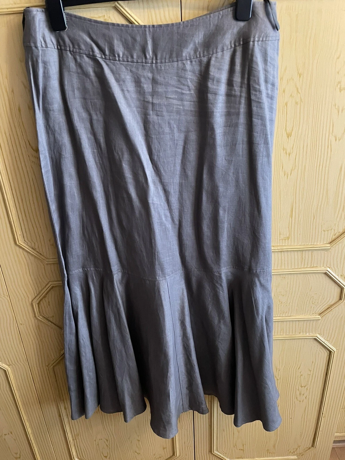 Fenn Wright Mason Long Linen Full Skirt in Truffle Size 16 100% Linen BNWT Khaki