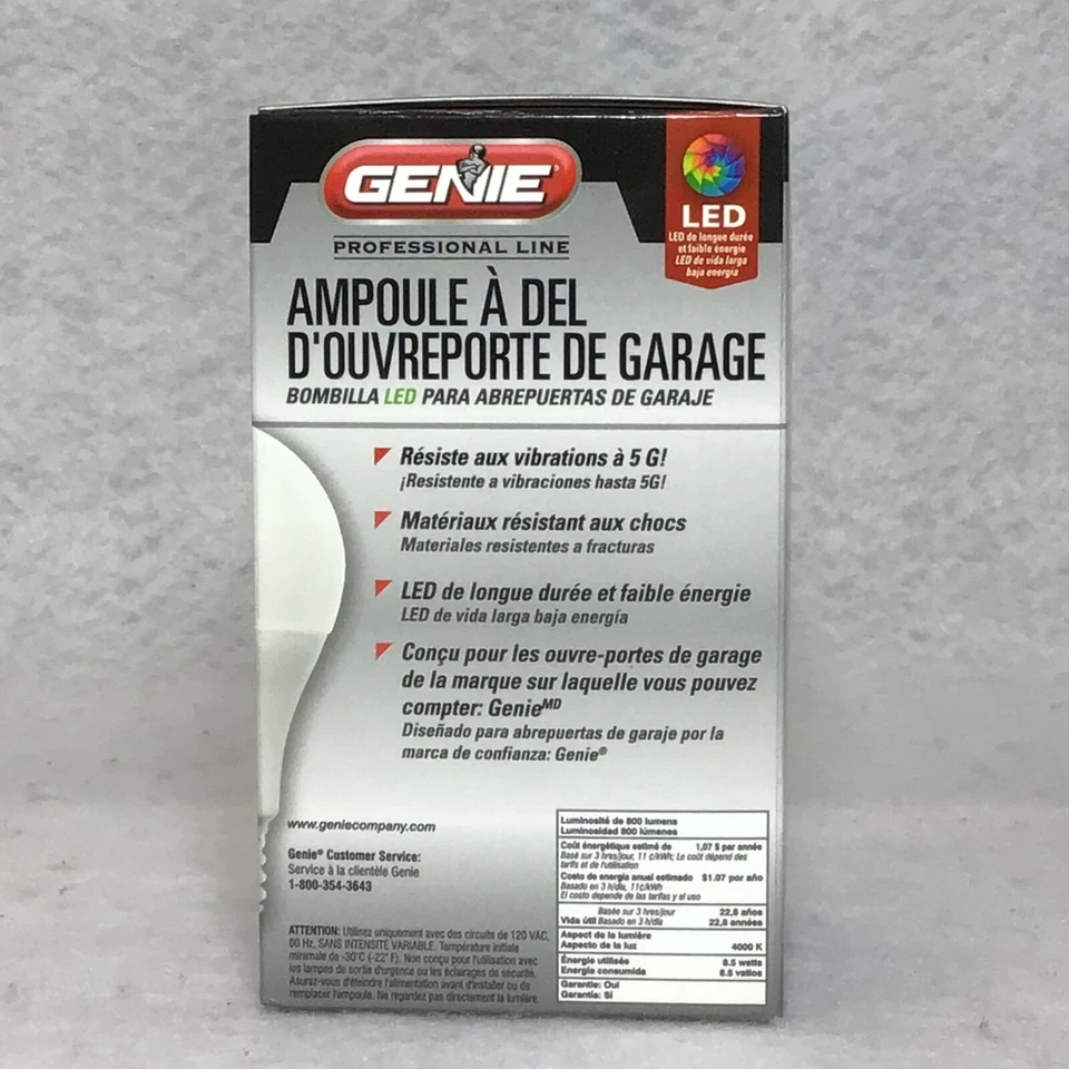 4 Bombillas LED Genie Abridor Puerta Garaje 60w Luz Equivalente 25.000h Motor Universal Foto 4 de 4