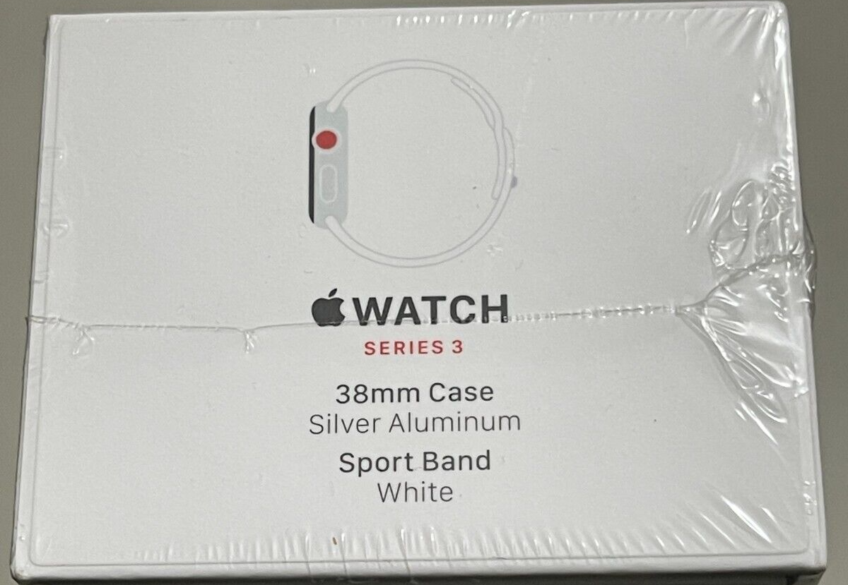 Apple Watch Series 3 38mm Silver Aluminum Case White Sport Band