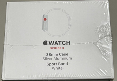 Apple Smart Watch 3 38mm Silver Al Case White Sport Band MTGG2LLA
