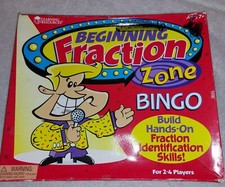 Learning Resources Beginning Fraction Zone Bingo LER0613 Ages 7 2-4 Players