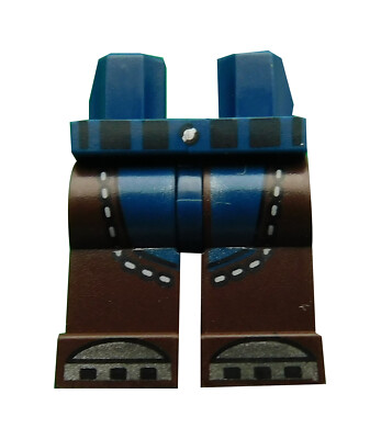 Lego Beine dunkelbraun + dunkelblau für Minifigur 970c120pb10 Hosen Basics Neu
