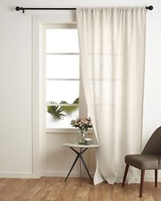 Solino Home 100 Linen Curtain   52 x 132 Inch 52 x 132 Inch, Light Natural