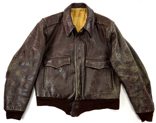 Veste Bomber En Cuir De Cheval SPORTCLAD A-2 - Taille 48 M - Vintage Original USA - Occasion Très Bon état
