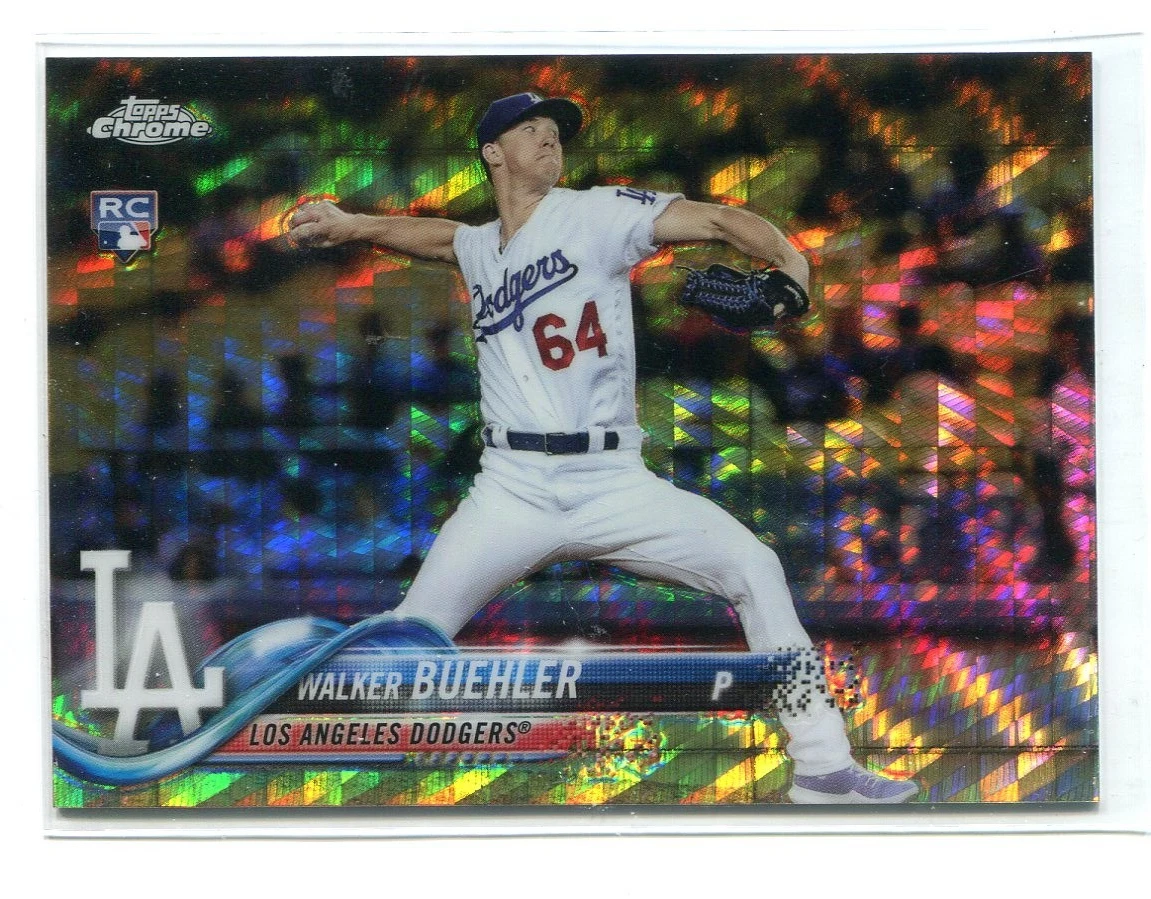 2018 Topps Chrome Walker Buehler Prism Refractor RC Red Sox