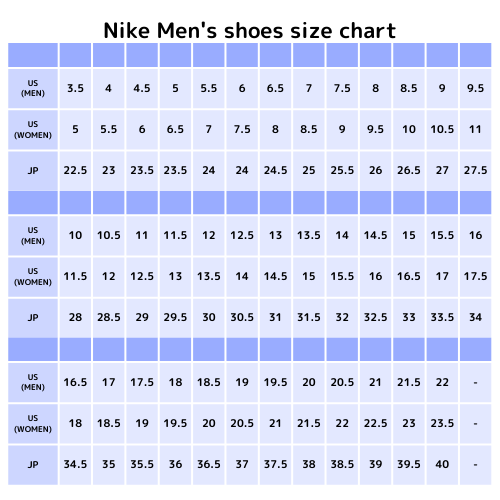nike mens shoe size