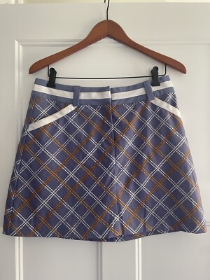 Nike Golf Skirt Skort Dri fit Purple Plaid Athletic Pickle ball Tennis