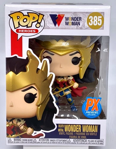 Death Metal Wonder Woman Pop #385 PX Exclusives Funko Pop Heroes Damage Insert B