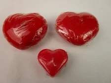 Valentine Floating Votive Candles Red Heart Shape Set of 3