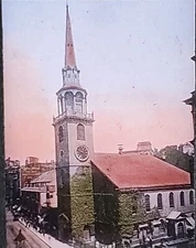 Old South Meeting House, Boston, Massachusetts, Magic Lantern Glass Slide