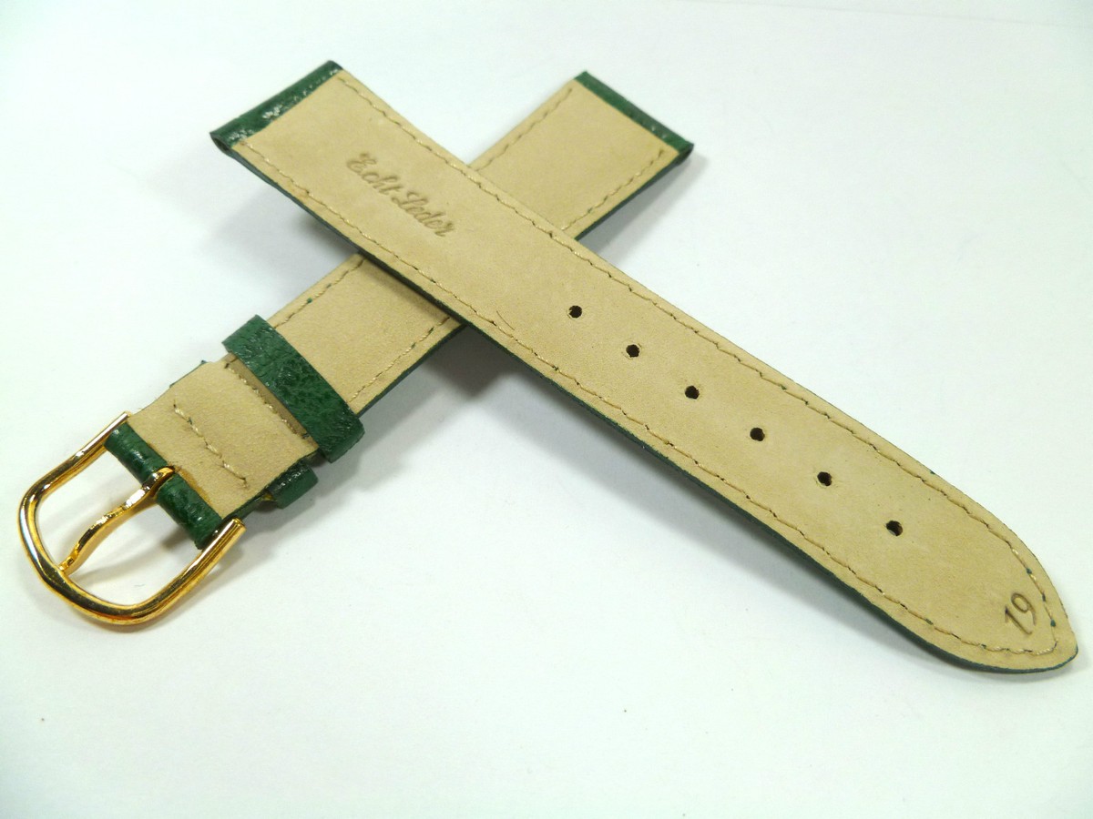 Bracelet De Montre En Cuir Vert 19 Mm - Universel - Neuf Sans étiquette