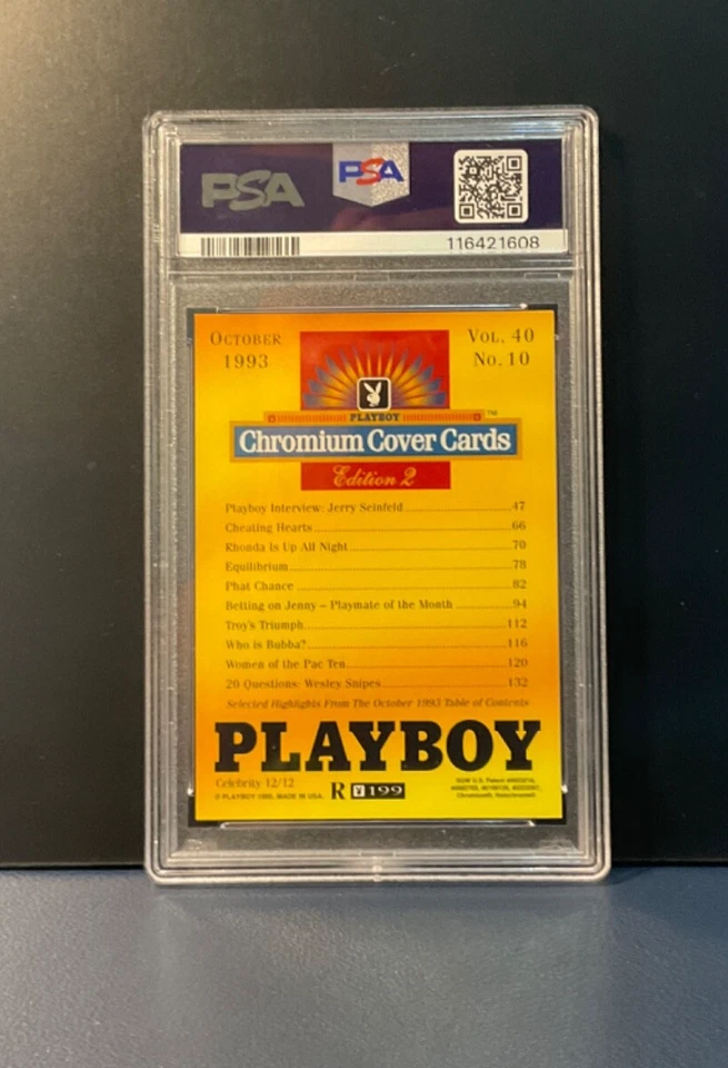 1995 Playboy💎Chromium Card R #199 October 1993⭐Jerry Seinfeld PSA 7🔥Refractor! - Image 2 of 2