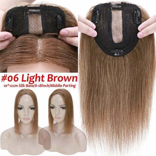 100% Echthaar Topper Toupet Extensions Clip In Remy Human Hair Toupee Haarteil l - Bild 25 von 84
