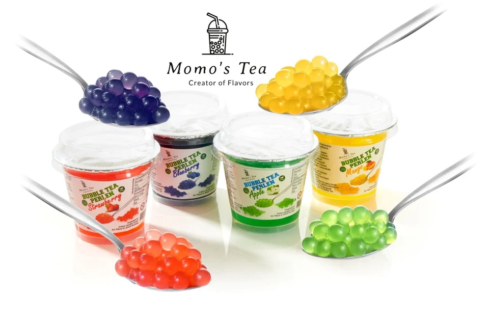 4er Set Bubble Tea Perlen – Popping Boba [Apfel,Mango, Erdbeere, Blaubeere] - Bild 2 von 4