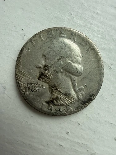 1945 Washington Quarter SILVER 25C Circulated US Coin 0.9 Fineness