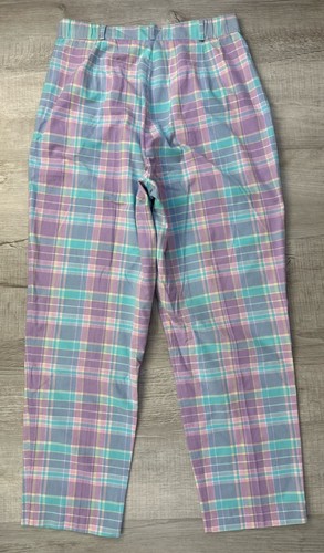 Vintage Jantzen karierte Hose 80er Jahre hoher Bund Golfhose Damen 12 (eigentlich 28 x 28) - Bild 2 von 15