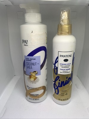 Pantene Pro-V Curl Define Shine Coconut Shea Shampoo And Hairspray Strong Hold