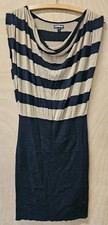 Express Size Petite/Small Short Sleeve SweaterDress, Black & Beige/Tan-Very Soft