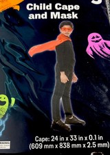 Child Cape  Mask Red Cape 24x 33x0.1 Inches Costume or Superhero Dress Up