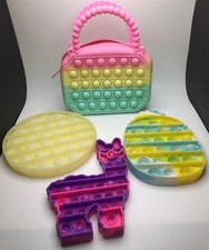 Pop It Sensory Toys Lot of 4 Bubble Pop It Stress Relief Bundle Lot