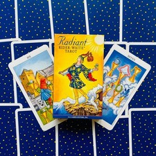 Image of RADIANT RIDER-WAITE TAROT DECK CARDS ESOTERIC TELLING YELLOW US GAMES SYSTEMS