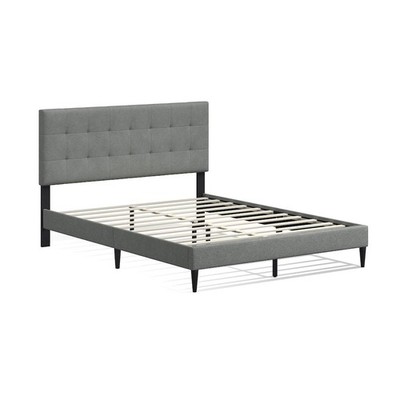 Upholstered Complete Bed Queen Stone