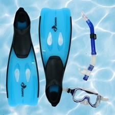 Swim Central Blue Newport Silicone Pro Pool Scuba Snorkeling Set - Small
