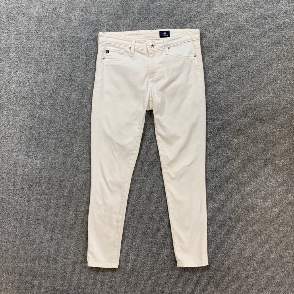 Adriano Goldschmied Jeans Women 25P Petite White Abbey Ankle Super Skinny Sateen thumbnail 2
