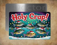 HOLY CRAP FISH CHRISTMAS 8 x 12" metal sign Made in USA