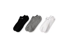 Nike Everyday Cotton Cushioned No Show Socks 3 Pack White Gray Black Small W 4-6