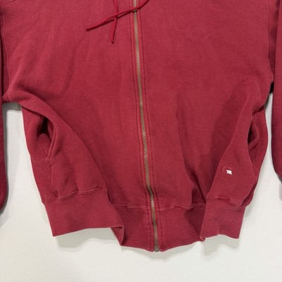 Vintage Russell Athletic Full Zip Hoodie Size XL Maroon High