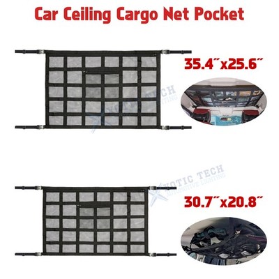 Large Capacity Interior Ceiling Net Roof Extra Storage Seat Cargo Mesh Organizer