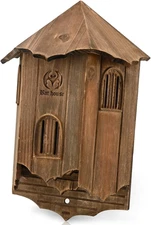 Wooden Castle Bat Houses for Outdoors, Bat Boxes for Outside, Large Three Chambe