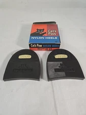 VINTAGE 1950's CAT'S PAW REPLACEMENT BROWN RUBBER HEELS SIZE 11-12  1/2'' THICK