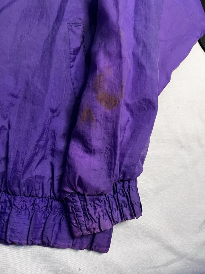 Los Angeles Lakers Jacket XL Purple Windbreaker Zip Up Logo 7 Vintage Athletic - Image 3 of 4