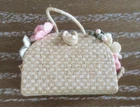 Vintage Barbie 1960s Straw Tote Purse w Flowers Accessories Pak #923 ~2B