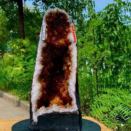 49.5LB Natural citrine geode quartz cave crystal Cathedrals specimen Healing