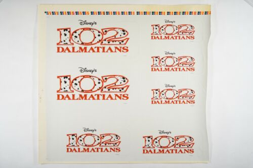 102 DALMATIANS 29x27 ORIGINAL RARE Movie Title Stickers 2000 DISNEY GLENN CLOSE