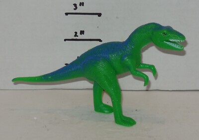 2'' Tyrannosaurus T REX Dinosaur Jurassic Figure green blue Cake Topper