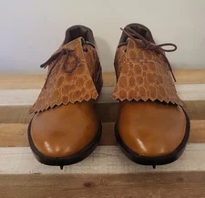 Vintage St. Andrew Gator & Kiltie Pro Golf Shoes Sz 8 With Metal Cleats NWOB