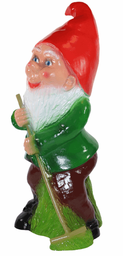 Gartenzwerg Deko Garten Figur Zwerg Gärtner mit Rechen aus Kunststoff H 45 cm - Bild 4 von 5