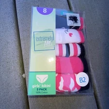 5 Pack Extremely Me Size 8 Girls bikini Underwear. Open Box Multiple Color