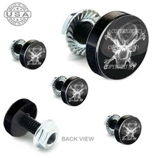 5 Black Aluminum Motorcycle Windshield Bolt Kit -  GHOST SKULL WHITE - 062