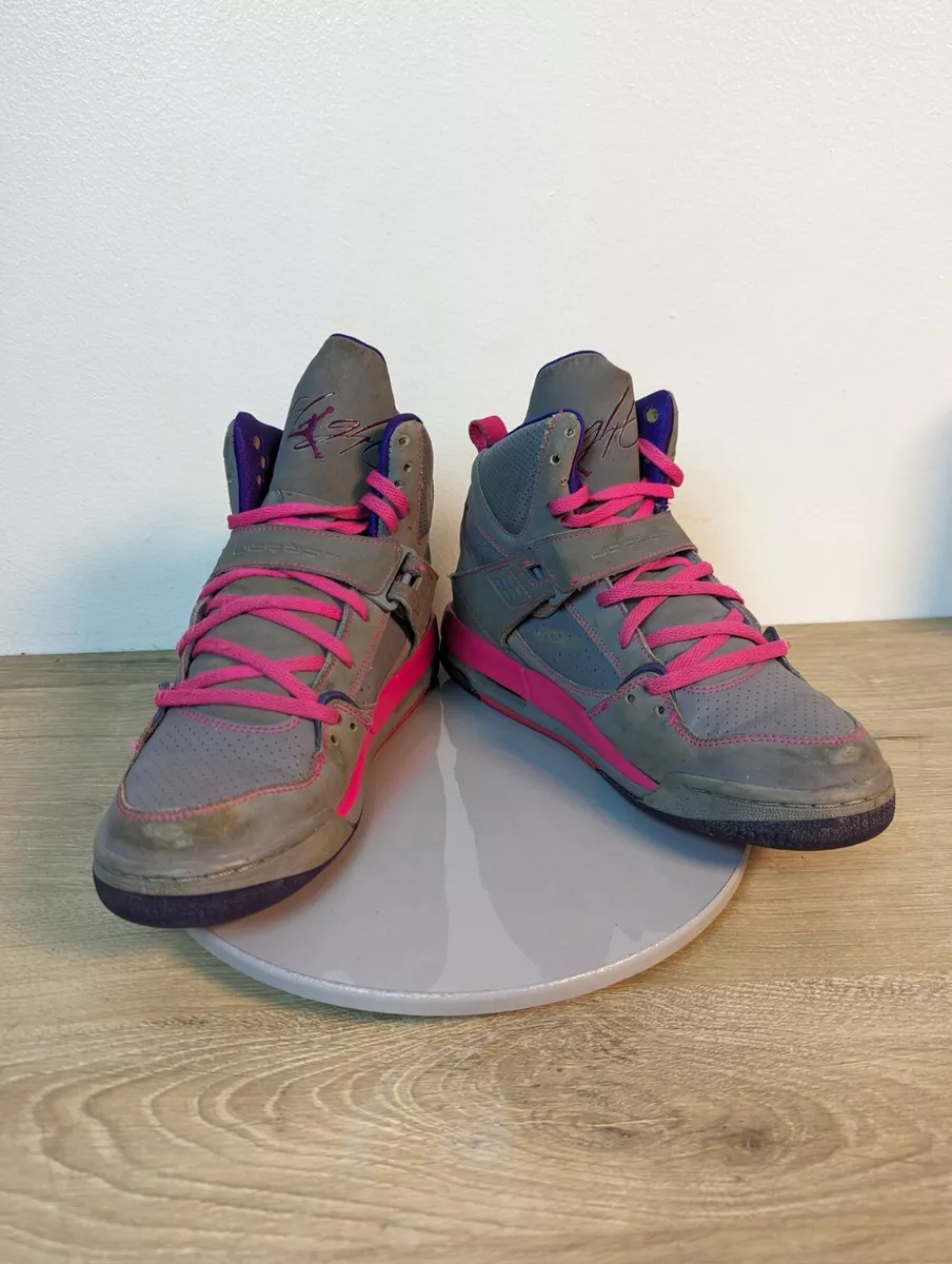 Nike Air Jordan Flight 45 High Cement Gray Pink 524864 039 Size 7y