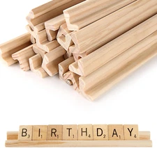 20 Pack Scrabble Tiles Holders, Wooden Racks for Letter and Dominoes T