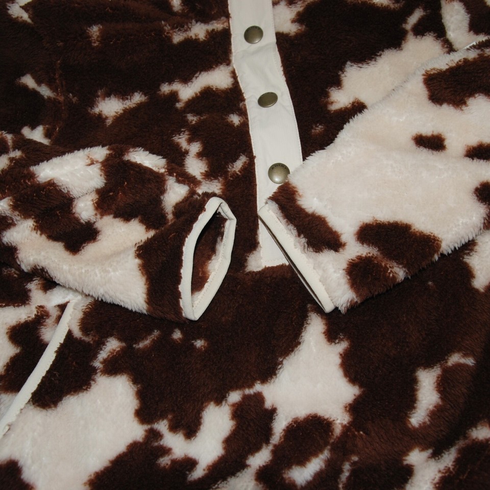 Ariat Women's Medium Berber Snap Front Fleece Sweatshirt Jacket Cow